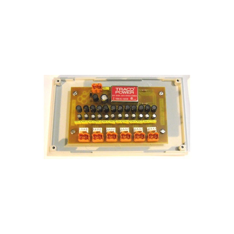 Interface for 6 LEM HAS or HTA current sensors with outputs on screw terminal blocks
