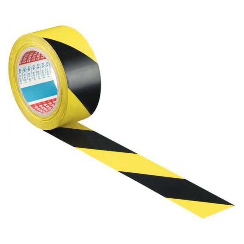PVC ribbon hatched black-yellow