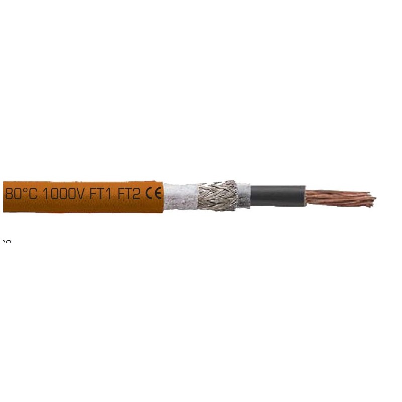 Orange shielded 50mm2 cable MOVERFLEX S 910 CP per meter