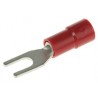 Cosse à fourche isolée L4mm rouge pour câble 1.5mm2