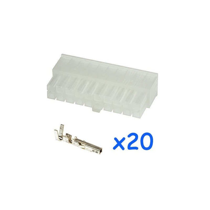 MOLEX male 20 pin connector with 20 female contacts