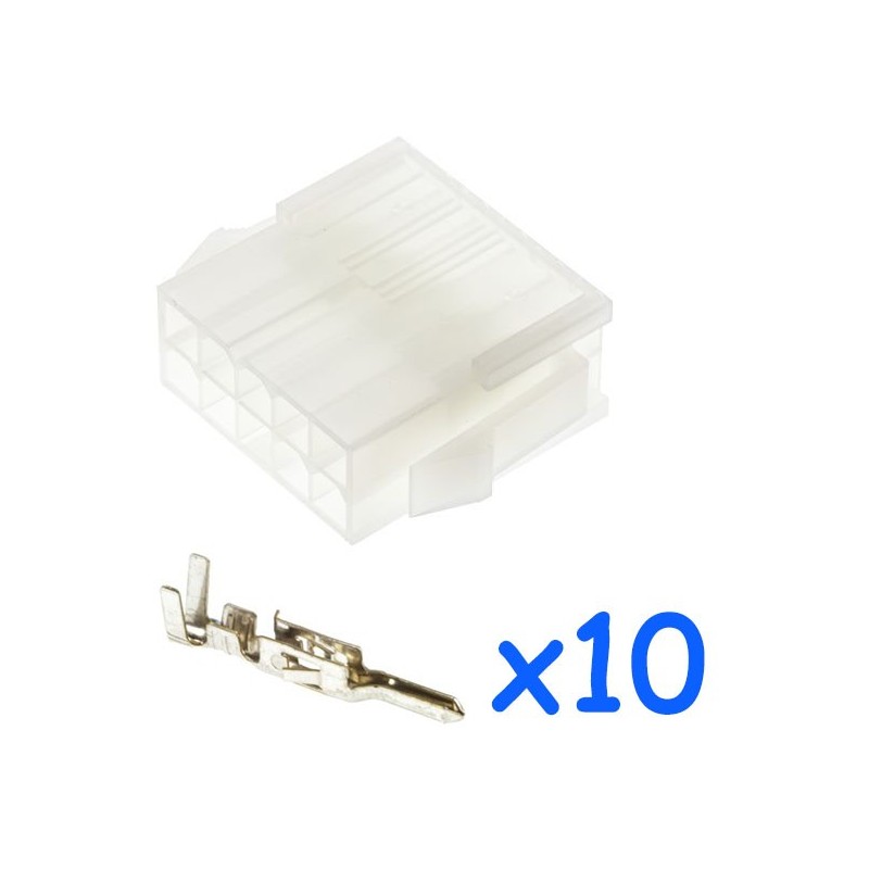 MOLEX female 10 pin connector with 10 male contacts