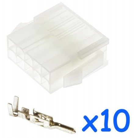 MOLEX female 10 pin connector with 10 male contacts