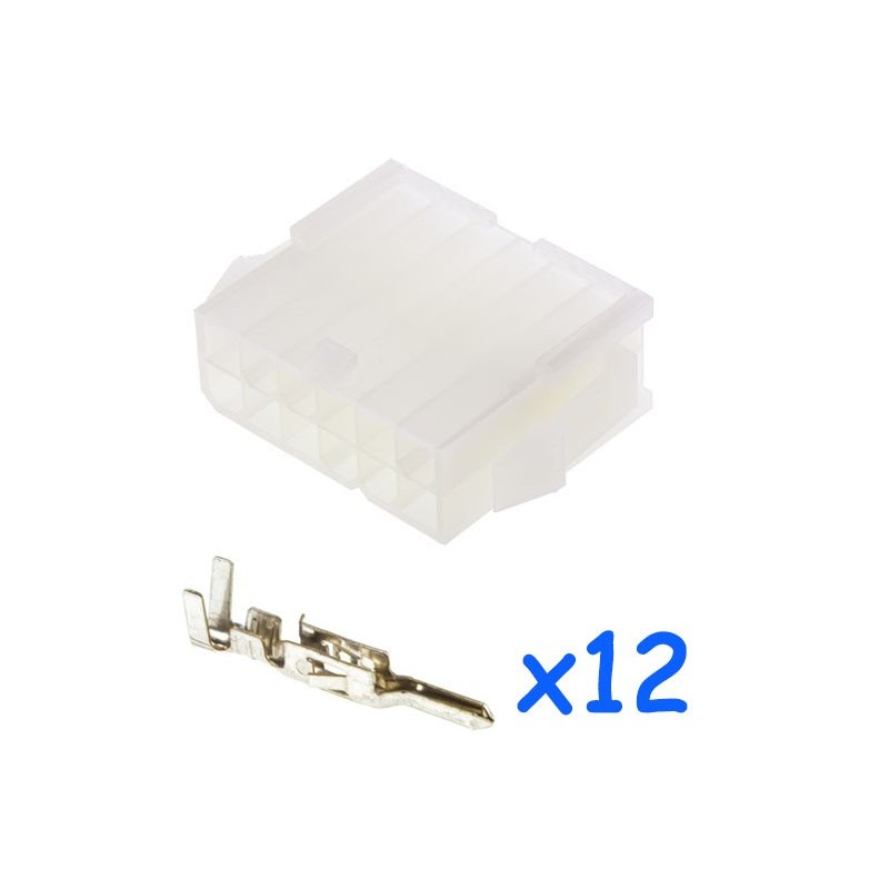 MOLEX female 12 pin connector with 12 male contacts
