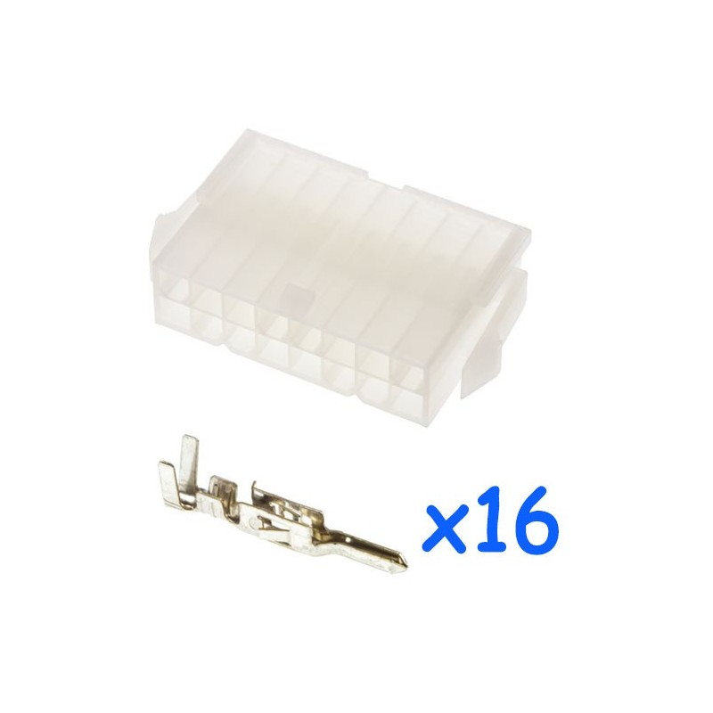 MOLEX female 16 pin connector with 16 male contacts