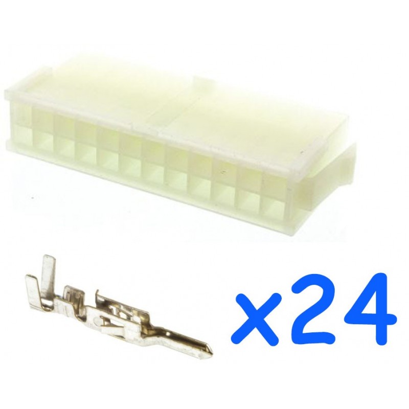 MOLEX female 24 pin connector with 24 male contacts