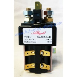 Contacteur SW80A-1446 12V courant continu avec capot et contacts auxiliaires