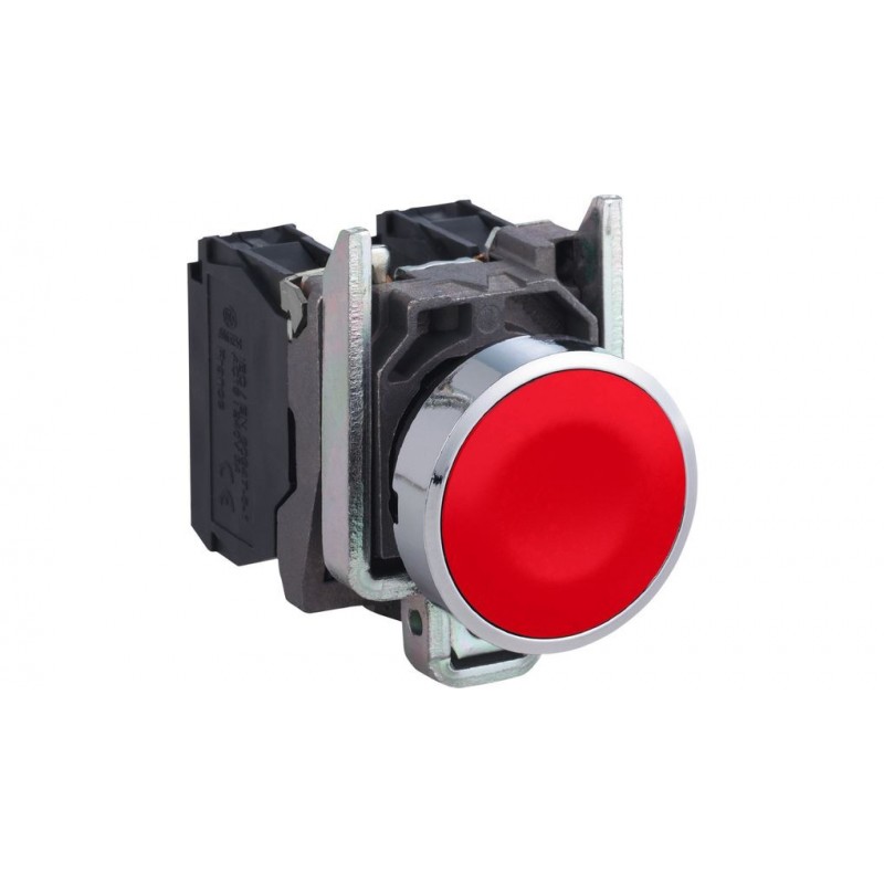 Red push button 1 NC contact XB4BA42