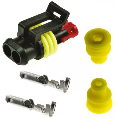 Lot De 30 Connecteurs Superseal FÖRCH 2 Broches - Réf 3718 2, Pré-assemblés, Couleurs Jaune/noir/rouge