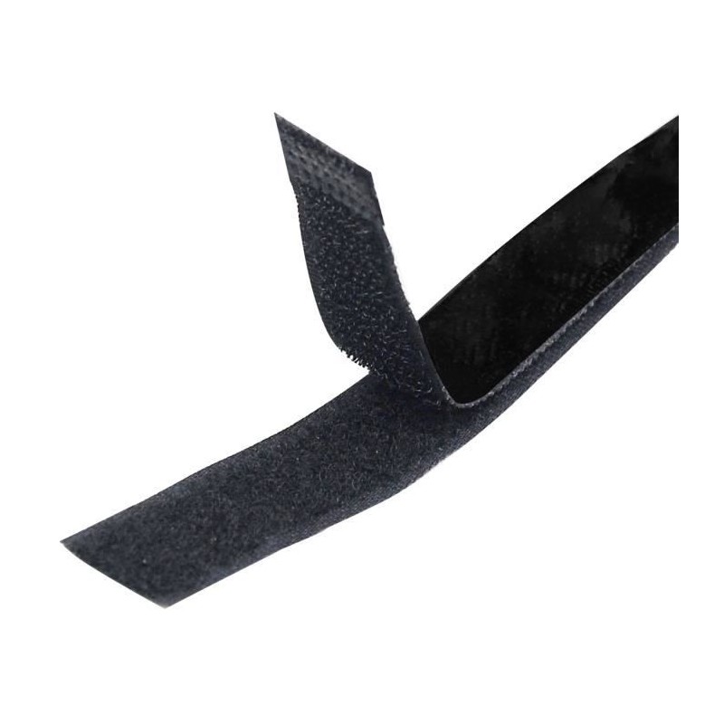 Scratch auto-agrippant dos à dos boucle-crochet noir 25mm L30cm