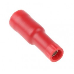 Cosse à sertir cylindrique 4mm rouge femelle pour câble de 1.5mm2