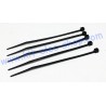 Set of 5 cable ties black nylon 100mmx2.5mm