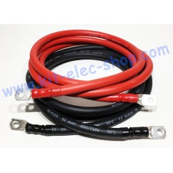 Kit de 2 câble de 60cm 25mm2 rouge et noir