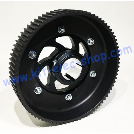 80 teeth HTD driven toothed aluminum wheel mounted with 40mm sprocket carrier