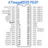 Carte ATmega1284-PU avec afficheur LCD 16x4 lignes et connecteur ISP