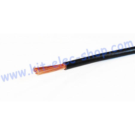 Black flexible 6mm2 cable per meter