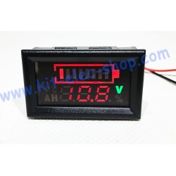 Afficheur indicateur d'état de charge batterie programmable de 7V à 100V