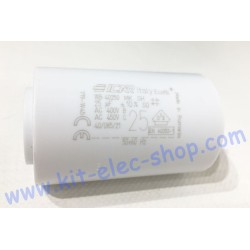 Start-up capacitor 25uF 450V ICAR ECOFILL double faston 71mm