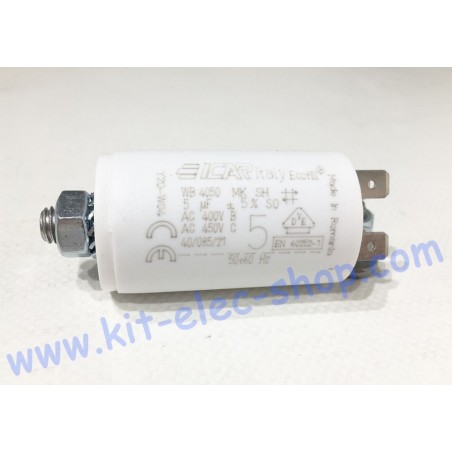 Condensateur De Démarrage ICAR Ecofill MLR25PRT - 20µF 50Hz 400-450V - Neuf (non Utilisé)