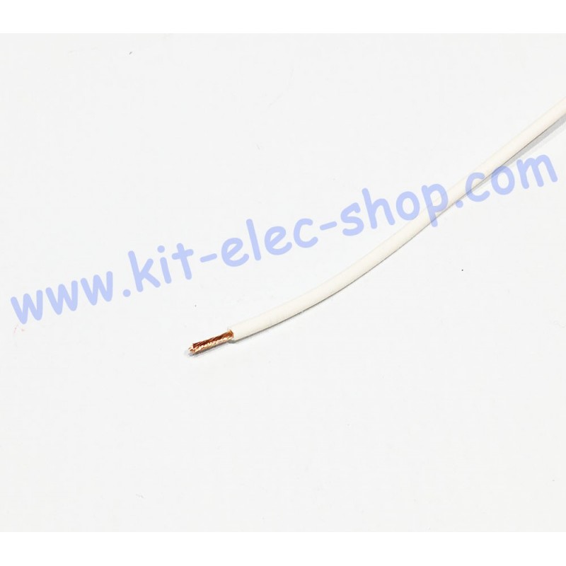 White flexible FLRYW-A 0.75mm2 cable per meter