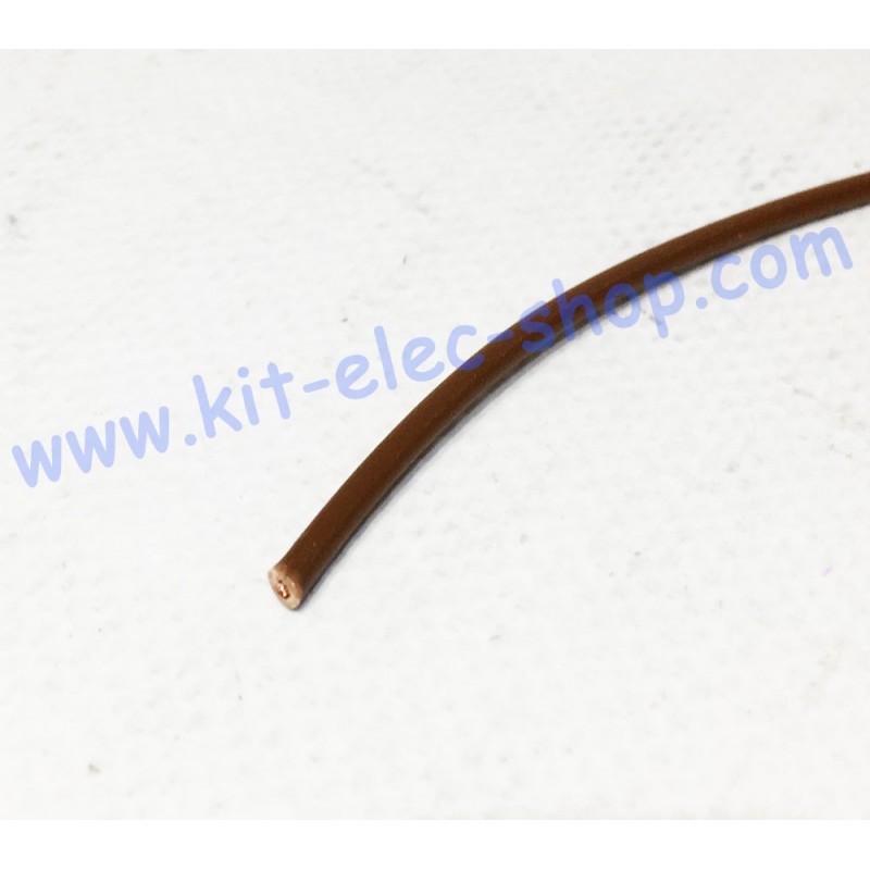 Brown flexible FLRYW-A 0.75mm2 cable per meter