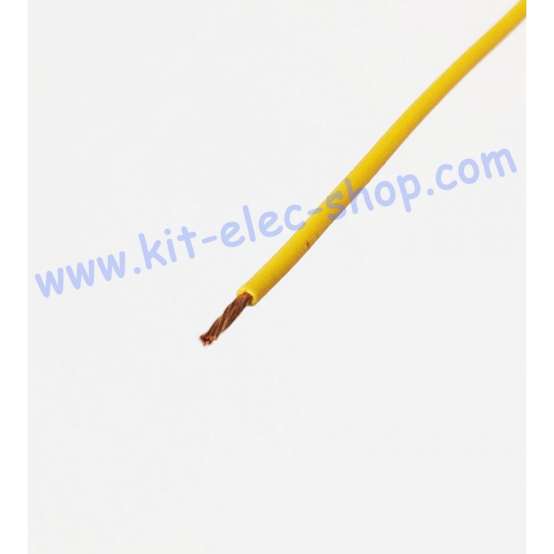 Yellow flexible FLRYW-B 0.75mm2 cable per meter
