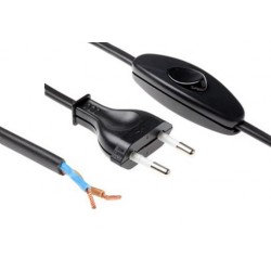 Mains cable 230V 2.5A 2x0.75mm2 with switch