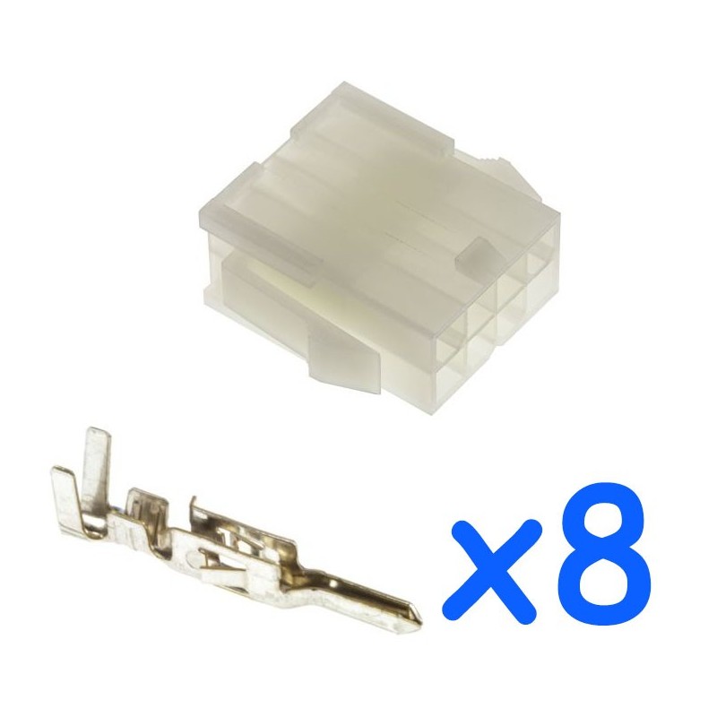 MOLEX female 8 pin connector with 8 male contacts