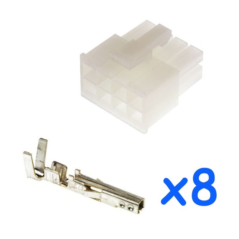 MOLEX male 8 pin connector with 8 female contacts