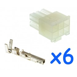 MOLEX male 6 pin connector with 6 female contacts