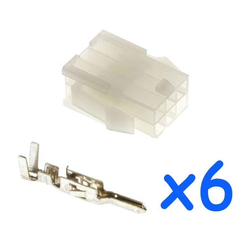 MOLEX female 6 pin connector with 6 male contacts
