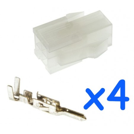 MOLEX female 4 pin connector with 4 male contacts