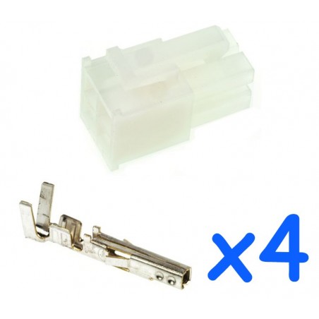 MOLEX male 4 pin connector with 4 female contacts
