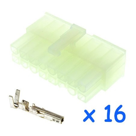 MOLEX male 16 pin connector with 16 female contacts