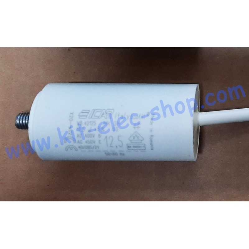 Start-up capacitor 12.5uF 450V ICAR ECOFILL cable