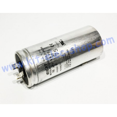 Condensateur de démarrage 75uF 400V ICAR ECOFILL double faston aluminium