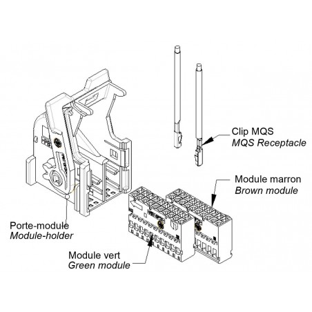 Kit connecteur Micro Quadlock System MQS 40 broches femelle noir