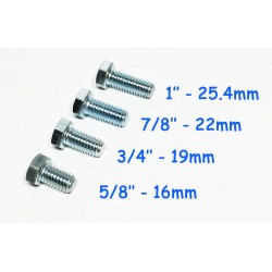 US TH screw 3/8-16 UNC 3/4 inch zinc