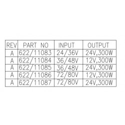 SEVCON DC-DC converter 72-80V to 13.8V 300W 622/11108