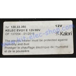 Chauffage électrique KALORI KELEC EVO1 E 12V-80V promotion