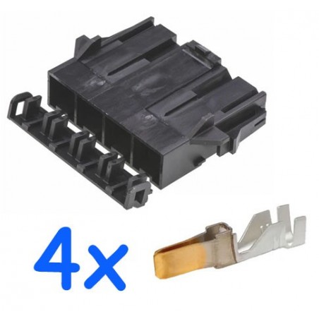 Molex Mini-Fit Sr male connector package 4 contacts 10mm pitch