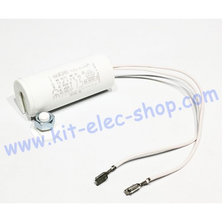 Start-up capacitor 7.5uF 450V ICAR ECOFILL FASTON mixte 2.8mm