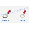 Red 8mm ring crimp terminal for 1.5mm2 cable