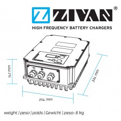 Chargeur ZIVAN SG3 72V 35A étanche pour batterie au plomb
