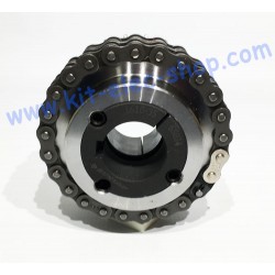 Chain coupling 08B2 for shaft from 19mm to 40mm half-internal mounting