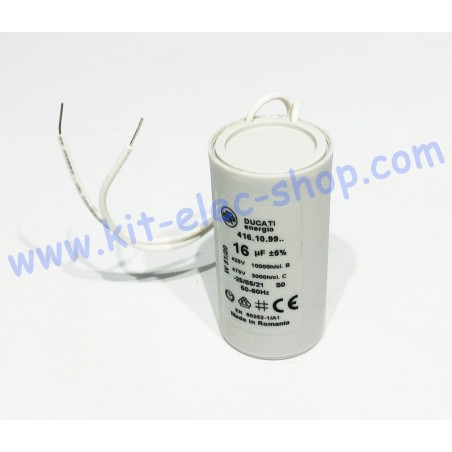 Start-up capacitor 16uF 450V DUCATI wire