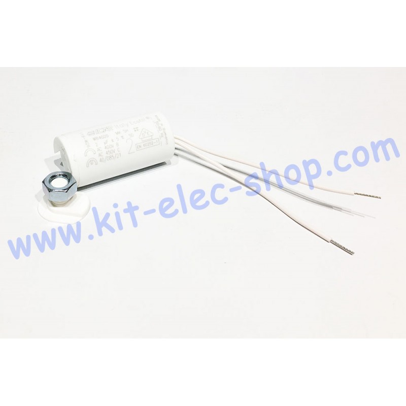 Start-up capacitor 4uF 450V ICAR ECOFILL wires