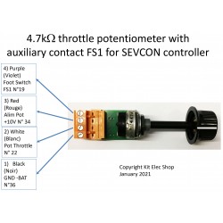 Potentiomètre 3 fils 4.7k ohms avec interrupteur FS1