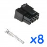 Micro-Fit 3.0 8-pin male connector kit with 8 female contacts