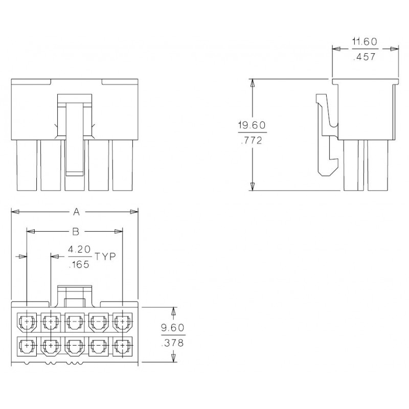 Fiche De Bornier Molex 4 Positions, Pas De 5 Mm - Lot De 180 Pièces - Référence 395200004 - Neuf